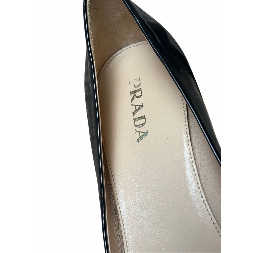 Prada Patent Leather Black Pumps Square Toe EU 38.5 US 8.5 - Picture 4 of 11